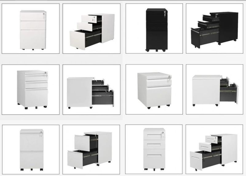 Modern Steel Filing Storage Metal File Cabinet with 3 Drawers for Office Use