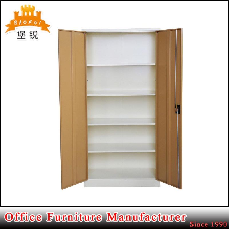 Beige Color Inside 4 Shelves Metal Office Document Storage Cupboard