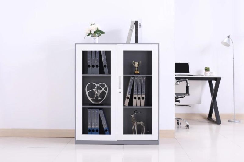 Small Glass Door File Cabinet Storage Cupboard