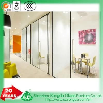 Aluminium Frame with 6 Tempered Glass for Office Partition/ Door
