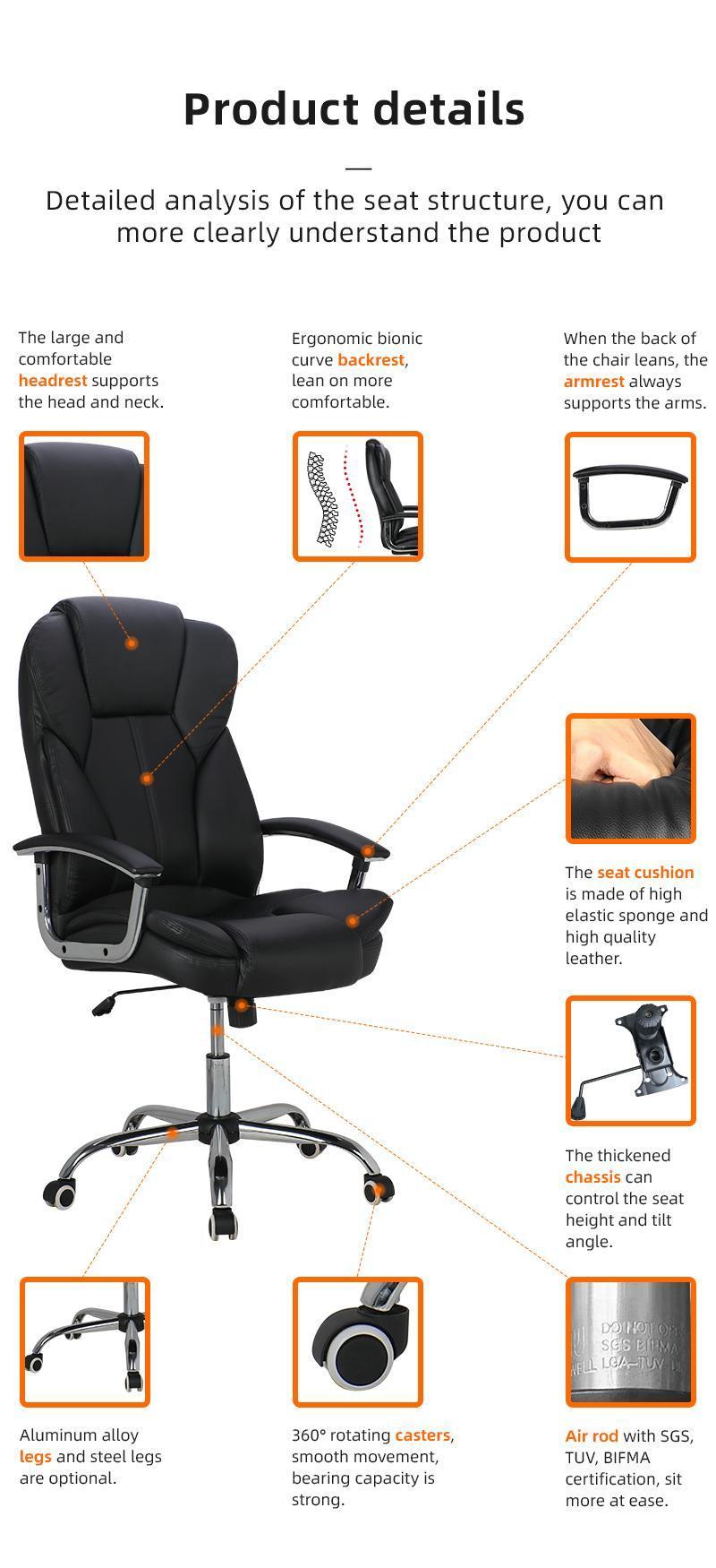 High Back Boss Manager Black White Executive PU Office Chair