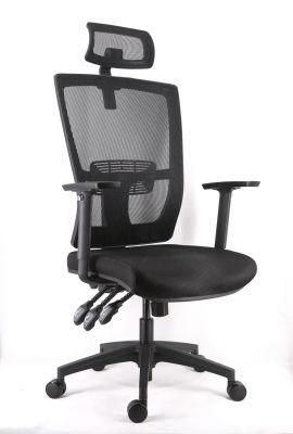 3 Lever Heavy Duty Mechanism Nylon Base PU Castor Class 4 Gas Lift with Lumbar Support and Mesh Headrest Chair