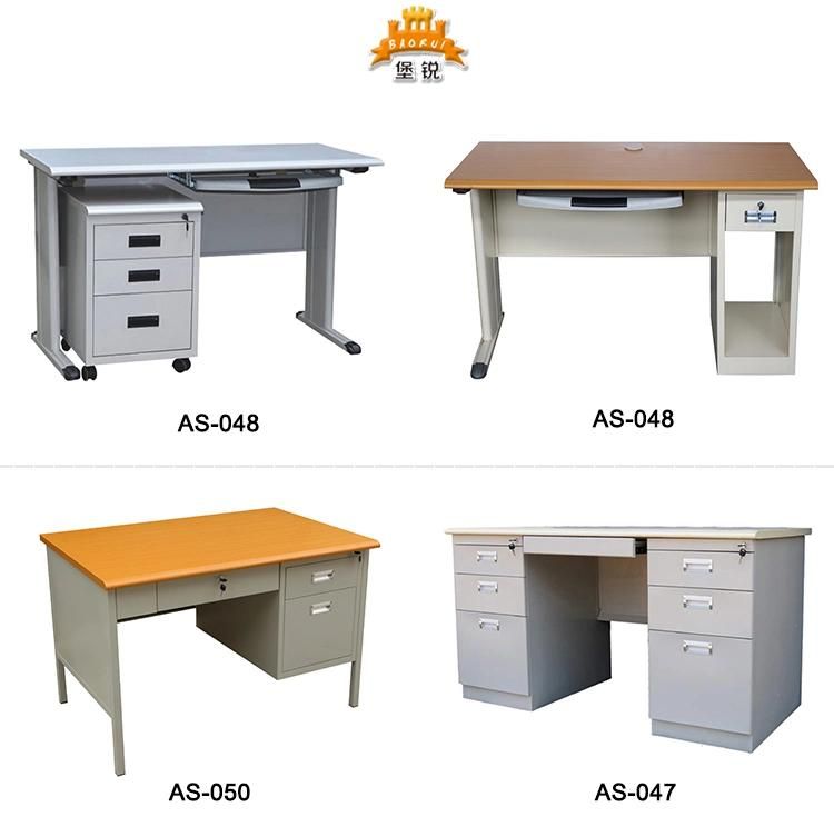Single Cabinet Metal Office Desk with MDF Desktop