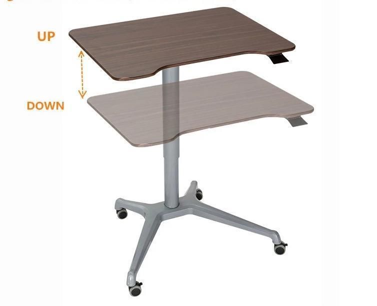 Pneumatic Height Adjustable Standing Desk Computer Desk Workstation with Aluminum Leg