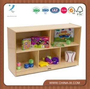 Wooden Storage Unit with 5 Multi-Sized Compartments