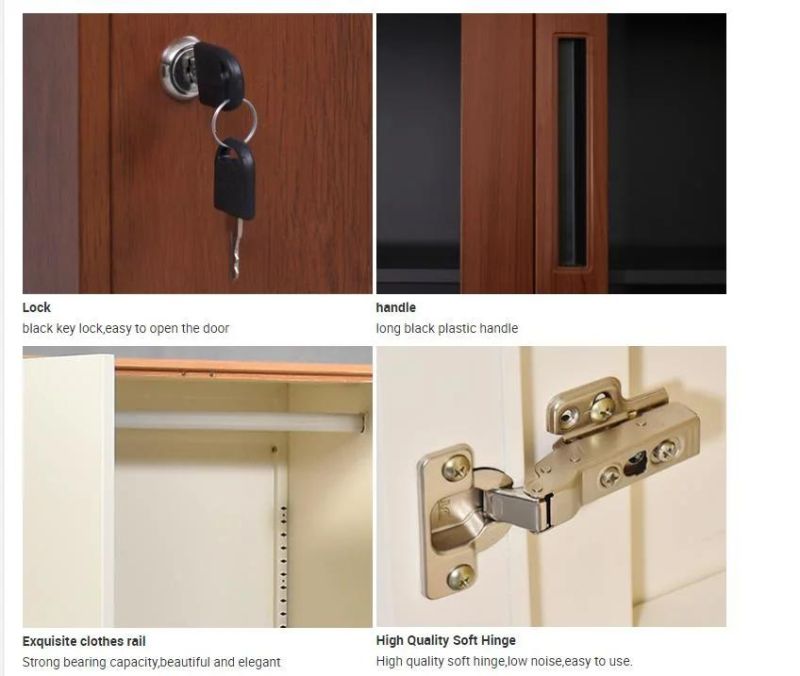 4-Door Premium Slim Frame Wooden Color Locker