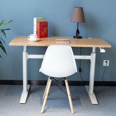 Home Office Height Adjustable White I Shaped Desk Table