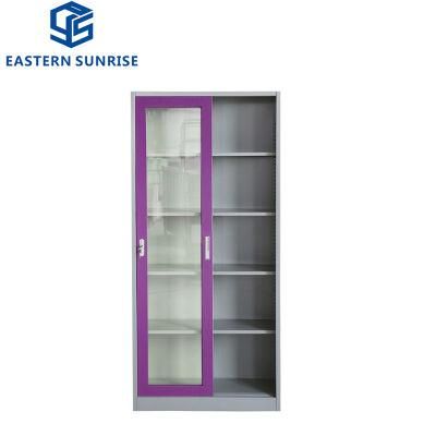 Supply Office Use Detachable Glass Sliding Door Steel File Cabinet