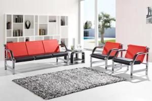 Office Public Area Waiting Metal Leather Combination Sofa A02