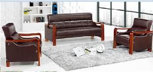 Leisure Popular Classical Waiting Chair Office Sofa with Wooden Armrest