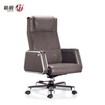Stylish Big Size Thick Cow Leather Headrest Boss Office Leather Chair