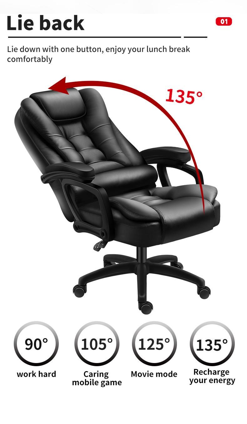 Luxury High Back CE Certified Heavy Duty Leather Ergonomic Swivel Executive Office Manager Boss Chair