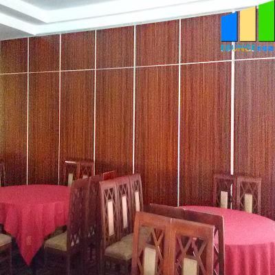 Aluminium Frame Restaurants Sliding Folding Wooden Banquet Hall Movable Partition
