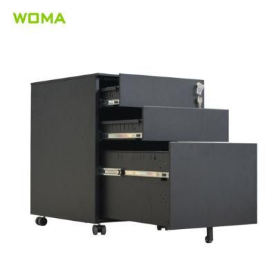 Black Pedestal File Cabinet for Hospital /Office /School
