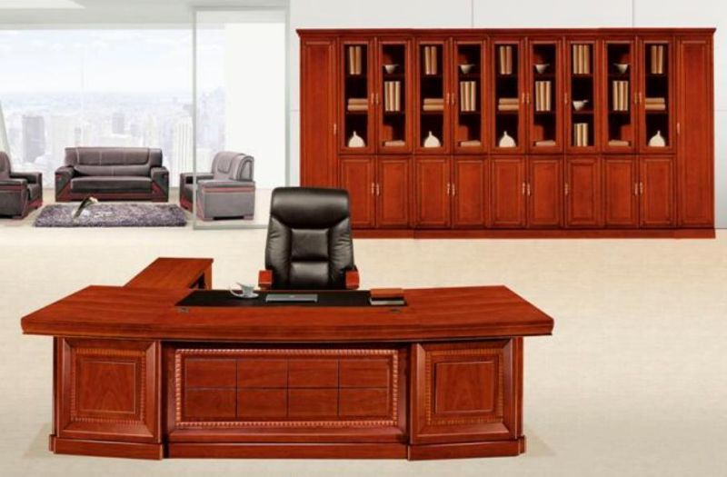 High Quality Wooden Office Desk Modern High Gloss L Shape Bureau Furniture (SZ-OD514)