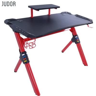 Judor 2021 Factory Direct LED Gaming Desk Computer Table The Best RGB Gaming Desks with Cheapest Price Gaming Desk