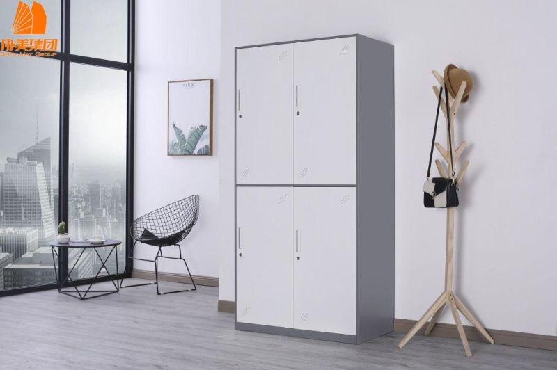 Metal Wardrobe with Mirror Cloth Storage Furniture Wardrobe Cabinet