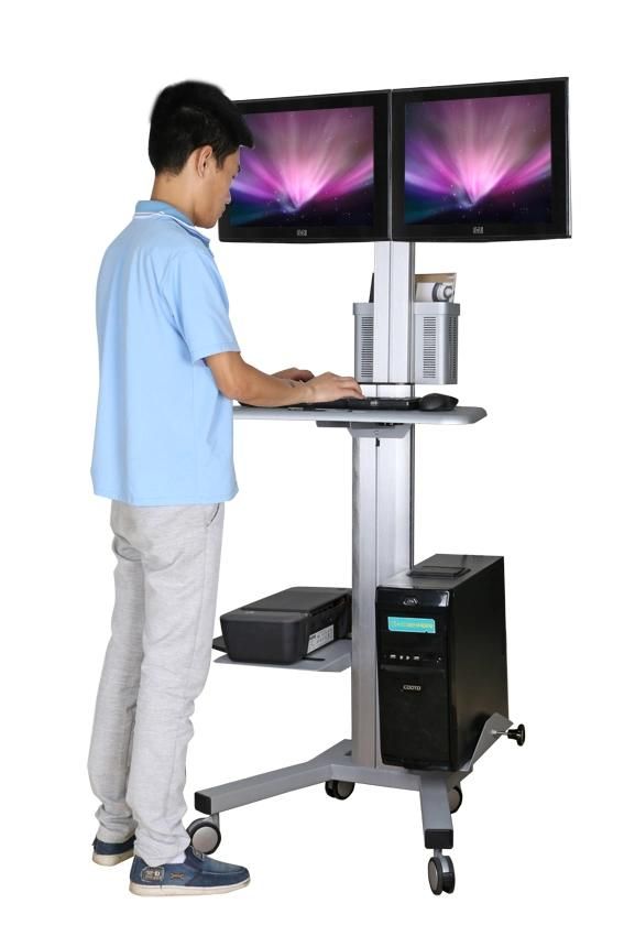 Cheap Mobile Computer Workstation / Cart / Trolley / Stand / Desk / Table / Holder