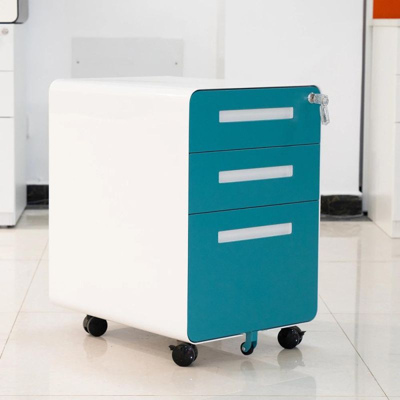 Most Popular Metal Steel File Storage Mobile Pedestal 3 Drawer Cabinet Under Office Desk