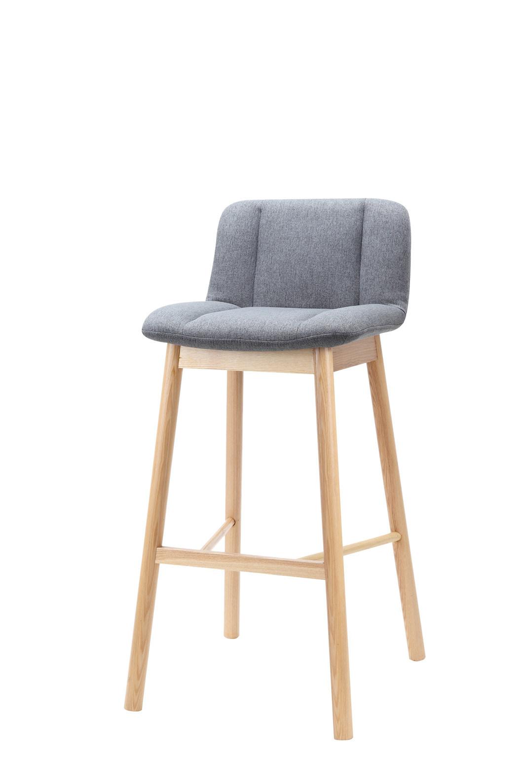 High Bar Stool Fabric Seat Ash Leg Outdoor Home Bar Chair Bar Stool