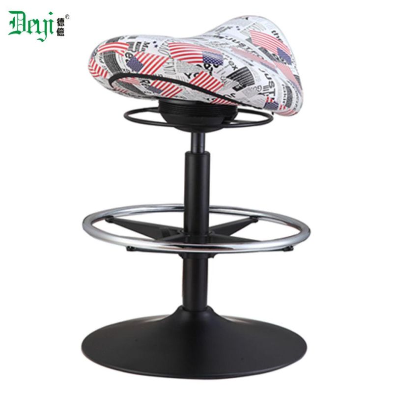 Modern Fabric Upholstery Bar furniture Commercial Office Furniture Saddle Chair with Aluminium Footring