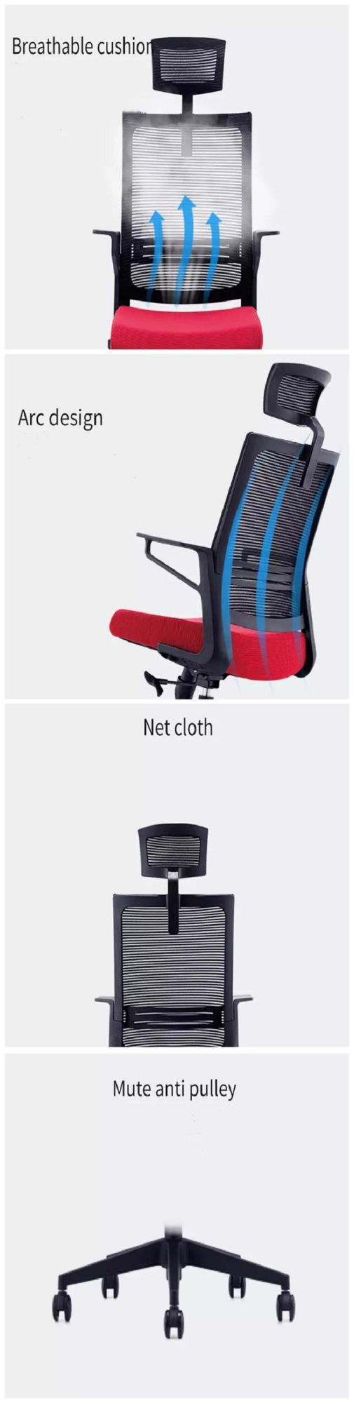 Modern General Use Unfold Swivel Headrest Support Parts Armrest for Office Chairs