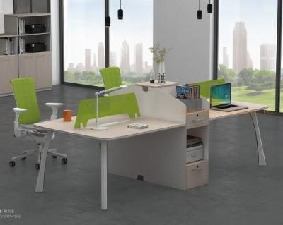 Fashion Modern Office Partition Melamine 4 Seats Staff Workstation