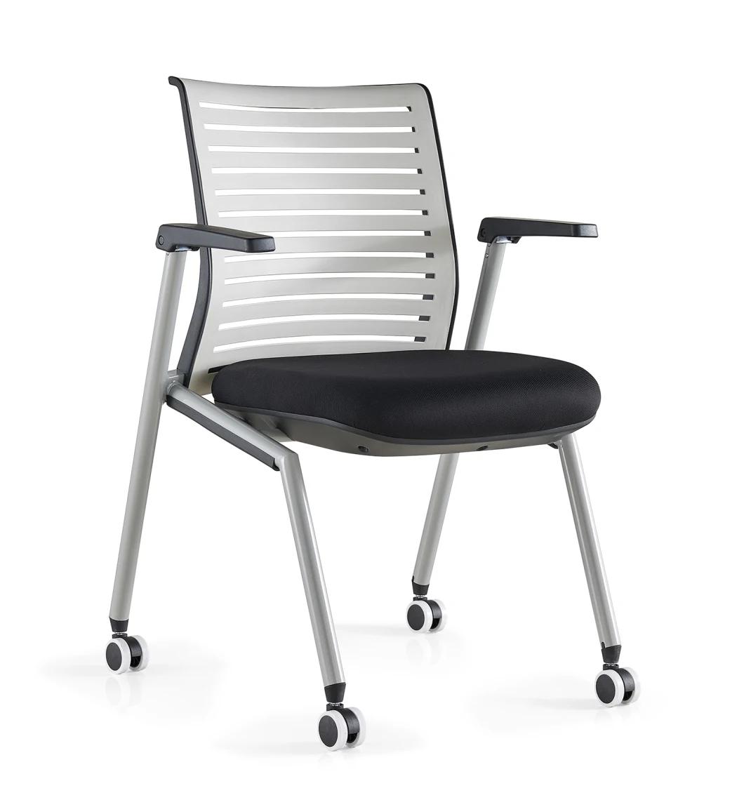 Movable Wheels Grey Leather Morden Office Furniture Chairs