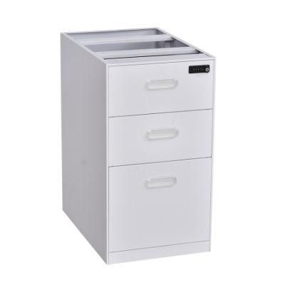 3 Drawer Lockable Steel Fixed Drawer Cabinet Under Office Desk