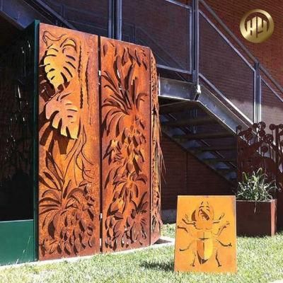 Corten Steel Outdoor Metal Garden Decorative Screen/ Laser Cut Fence Panel