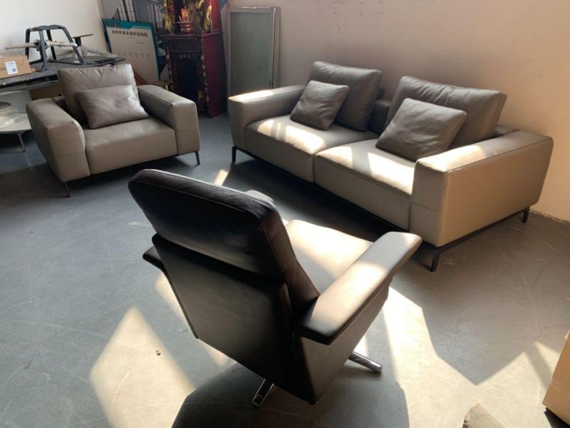 High Quality Classic Minimalism Leisure Office Leather Sofa Set