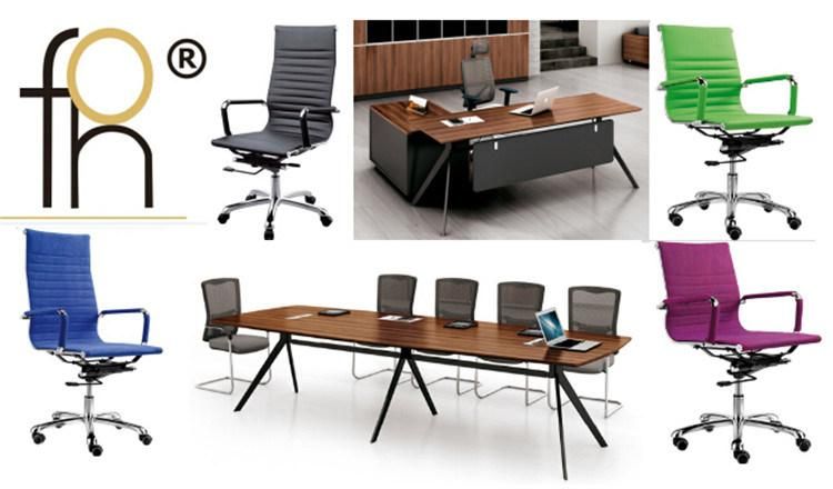 Black Aluminum Alloy Leather Amrest Style Office Chair Without Wheels