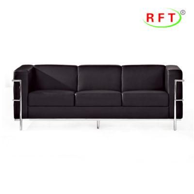 Design Famous Office Furniture Stainless Steel PU Leather Boss Sofa