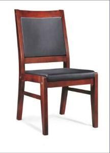 Modern Solid Wood Frame Visitor Conference PU Staff Chair Without Arms