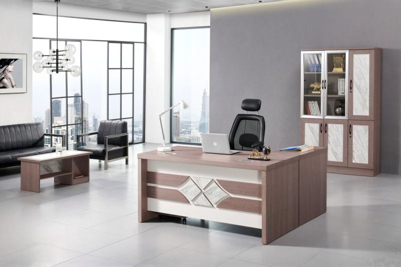 1/5modern Office Furniture Home Office Desks Table Combined Gold Metal Frame Office Desk with Drawer