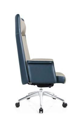 High Back Style Aluminum Base PU Castor Sychronize Mechanism PU/Leather Upholstery for Seat and Back Chair