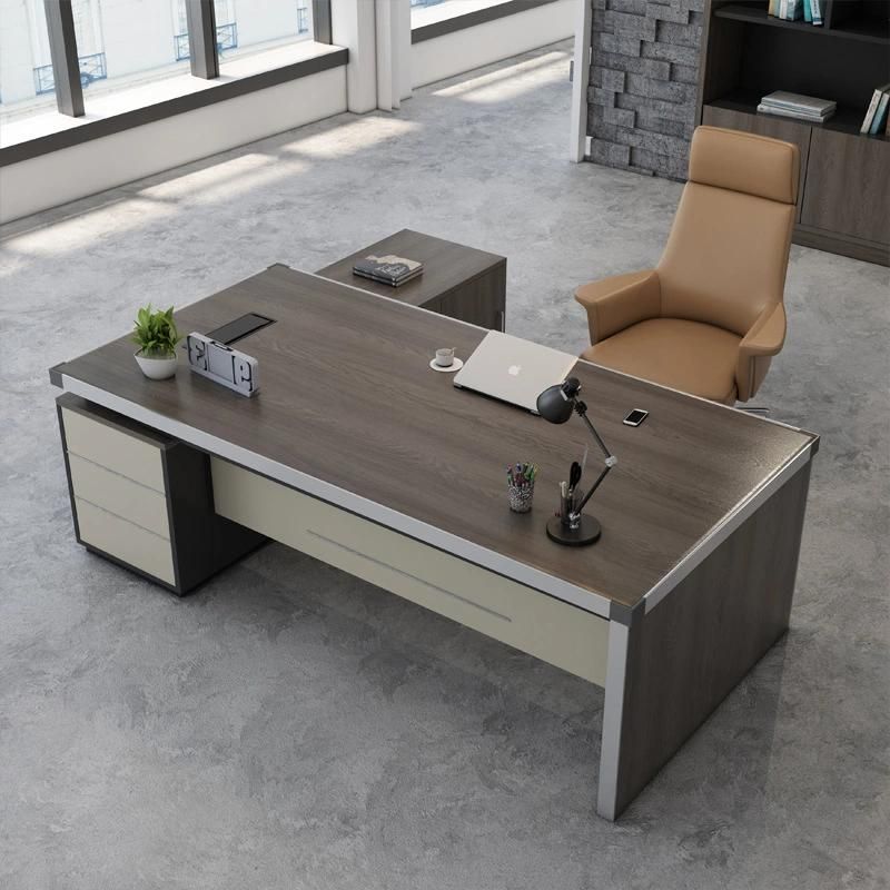 Wooden Study Room Office Furniture Computer Game Walnut Executive Table
