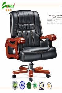 Swivel Leather Executive Office Chair with Solid Wood Foot (FY1306)