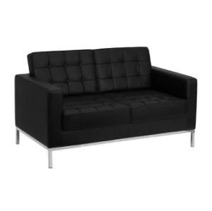 Classic Leather 2 Seater Sofa Steel Frame Sofa