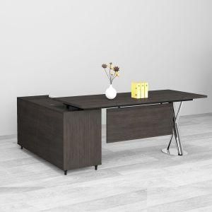 Electroplated Metal Leg Modern Wooden Office Desk Executive Office Table