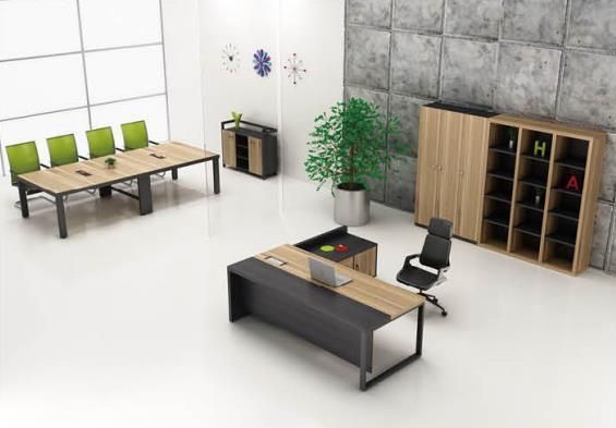 Executive Wood Color Modern Office Design L Shape Table for CEO