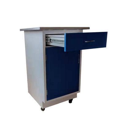 Densen Customzied High Quality Movable Hospital Stainless Steel Bedside Cabinet with Drawer