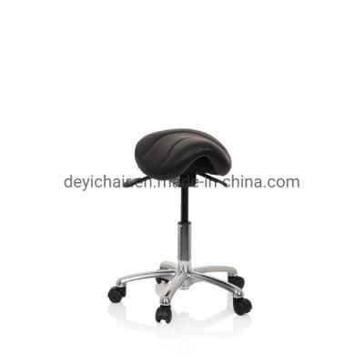 Class Four Gaslift No Back Two Lever Back Angle Adjustable Handle Aluminium Base Industrial Saddle Chair