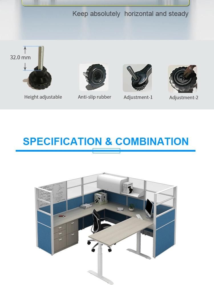 High Quality Aluminum Profile Partition Design Standard Size Small Office Cubicle Workstation