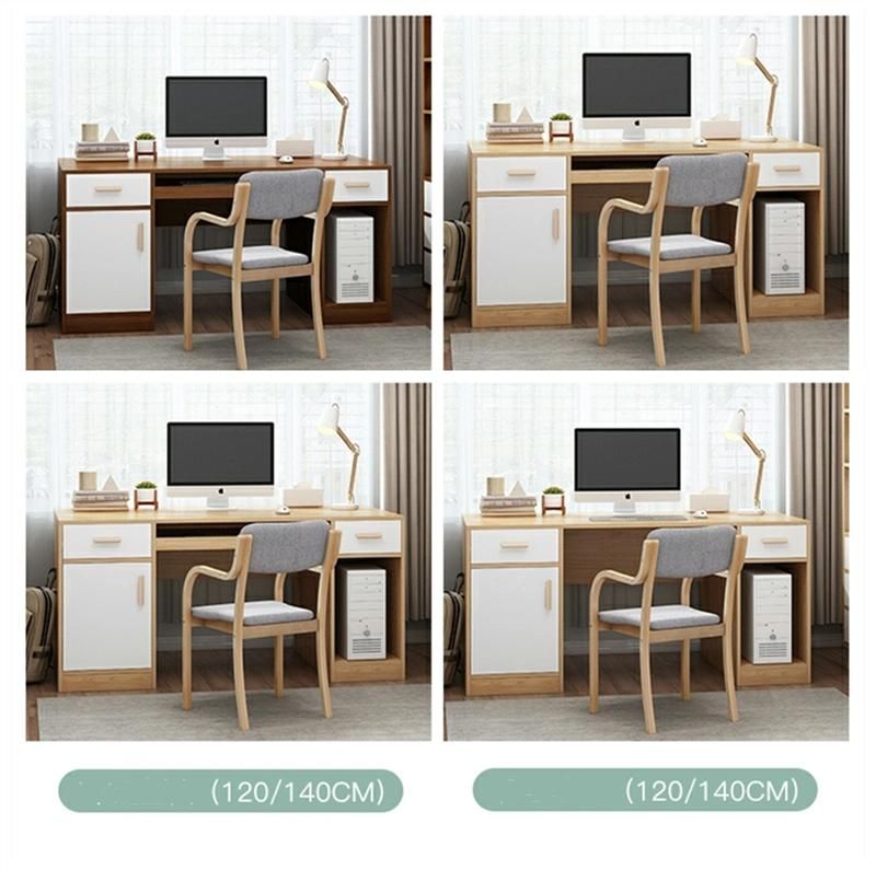Modern Wooden Furniture Simple Table Computer Desk with Bookshelf