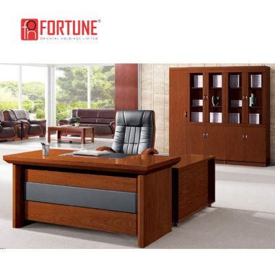 Antique Style Executive Leather Top Office Tables with Side Table