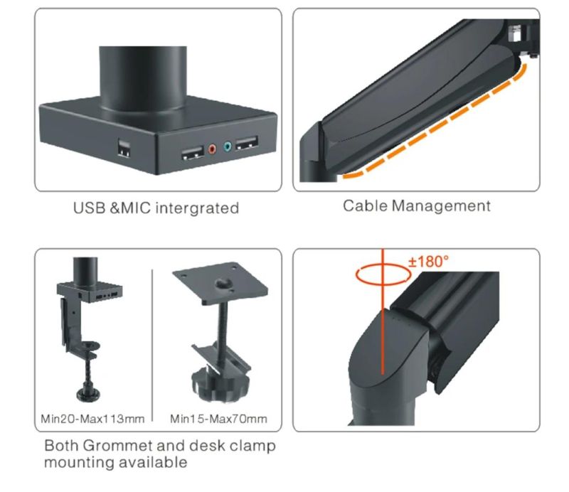 Gas Lift Desktop Mount (LCD 3002N)