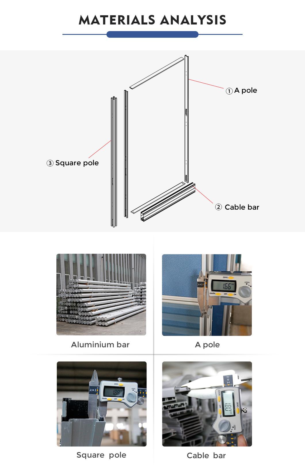 Foshan Manufacturer High Quality Office Furniture Aluminium 4 Seater Staff Workstation