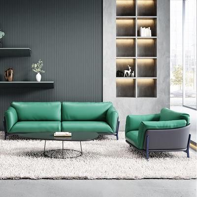 Popular North European Italian Style Designer Leather Office Meeting Sofa