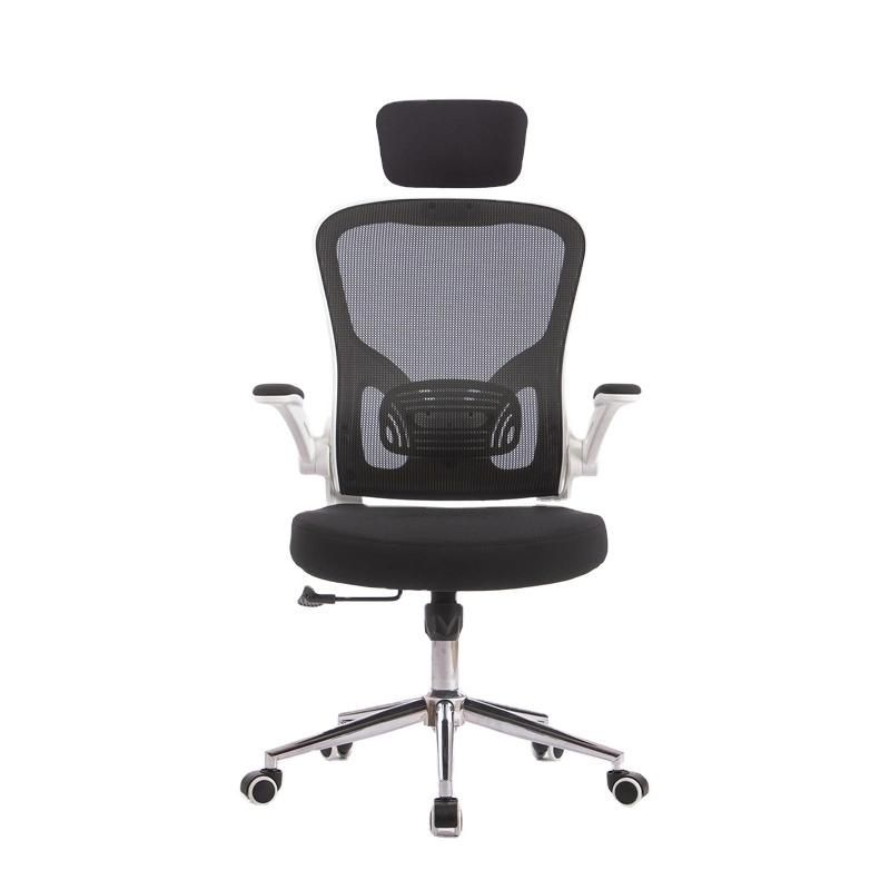 White High Back Flip up Armrest Mesh Office Chair
